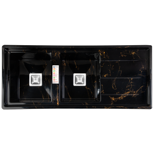 سینک گرانیتی مشکی طرح سنگ رگه طلایی DS3604-120 درسا